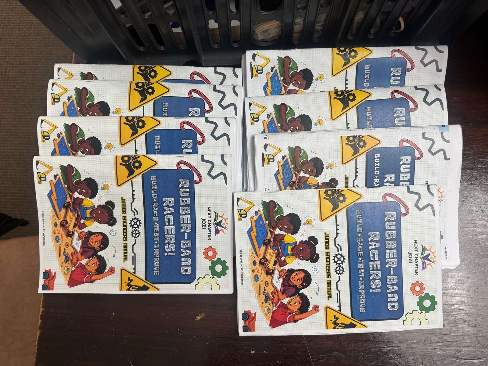 Donated books prepared for school use